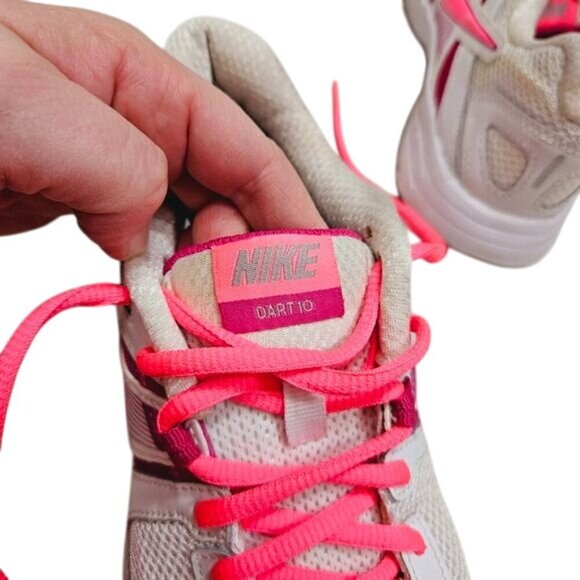 Nike Womens Running Shoes Sz 7.5 White &‎ Pink Mesh Athletic Sneakers Active - Picture 9 of 16